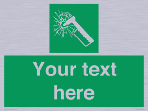 Custom sign safe condition emergency hammer